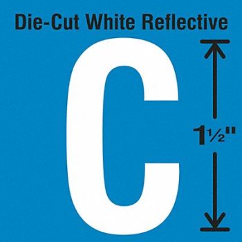 STRANCO INC Die-Cut Reflective Letter Label C PK5, 30WY55