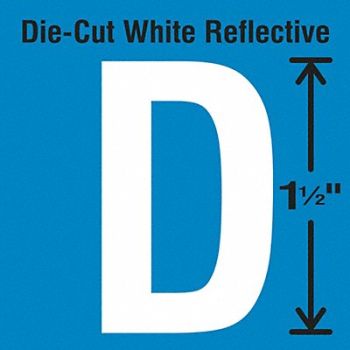 STRANCO INC Die-Cut Reflective Letter Label D PK5, 30WY56