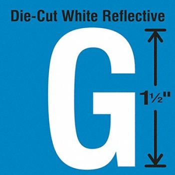 STRANCO INC Die-Cut Reflective Letter Label G PK5, 30WY59