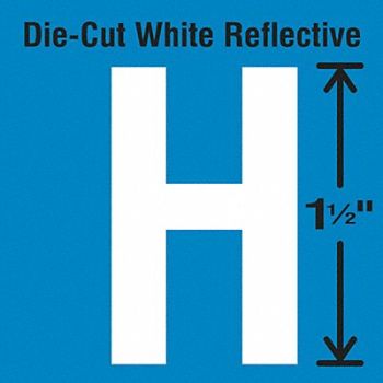 STRANCO INC Die-Cut Reflective Letter Label H PK5, 30WY60