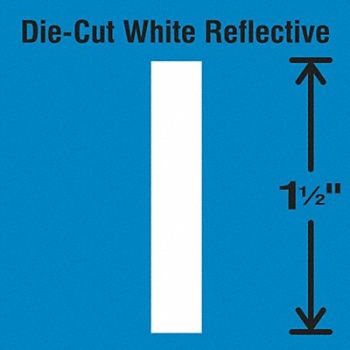 STRANCO INC Die-Cut Reflective Letter Label I PK5, 30WY61