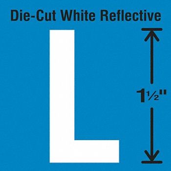 STRANCO INC Die-Cut Reflective Letter Label L PK5, 30WY64