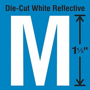 STRANCO INC Die-Cut Reflective Letter Label M PK5, 30WY65