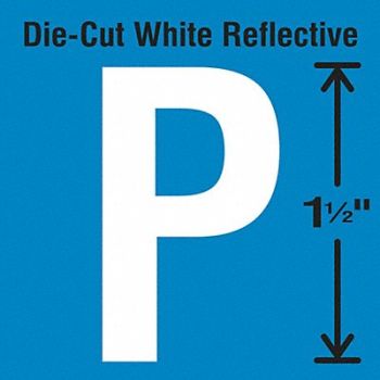 STRANCO INC Die-Cut Reflective Letter Label P PK5, 30WY68