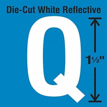 STRANCO INC Die-Cut Reflective Letter Label Q PK5, 30WY69