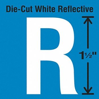 STRANCO INC Die-Cut Reflective Letter Label R PK5, 30WY70