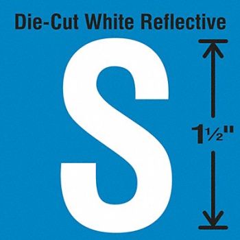 STRANCO INC Die-Cut Reflective Letter Label S PK5, 30WY71