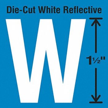 STRANCO INC Die-Cut Reflective Letter Label W PK5, 30WY75