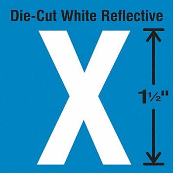 STRANCO INC Die-Cut Reflective Letter Label X PK5, 30WY76