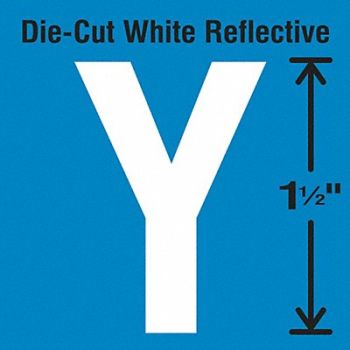 STRANCO INC Die-Cut Reflective Letter Label Y PK5, 30WY77