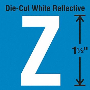 STRANCO INC Die-Cut Reflective Letter Label Z PK5, 30WY78