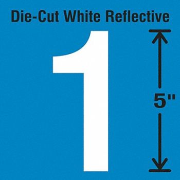 STRANCO INC Die-Cut Reflective Number Label 1 PK5, 30WY80