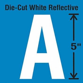 STRANCO INC Die-Cut Reflective Letter Label A PK5, 30WY89