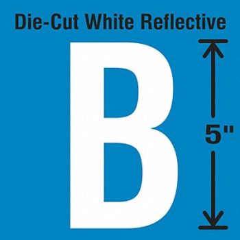 STRANCO INC Die-Cut Reflective Letter Label B PK5, 30WY90