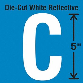 STRANCO INC Die-Cut Reflective Letter Label C PK5, 30WY91