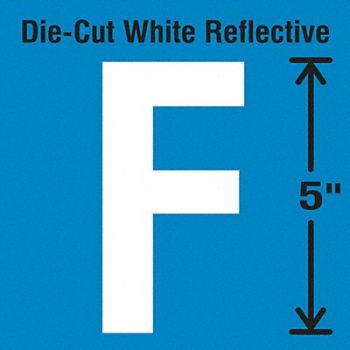 STRANCO INC Die-Cut Reflective Letter Label F PK5, 30WY94