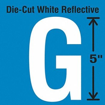STRANCO INC Die-Cut Reflective Letter Label G PK5, 30WY95