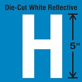 STRANCO INC Die-Cut Reflective Letter Label H PK5, 30WY96