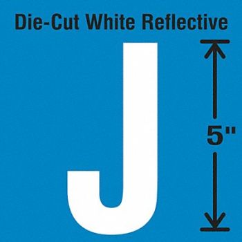 STRANCO INC Die-Cut Reflective Letter Label J PK5, 30WY98