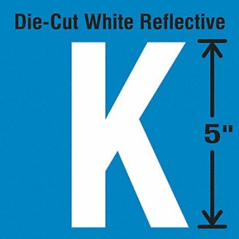 STRANCO INC Die-Cut Reflective Letter Label K PK5, 30WY99