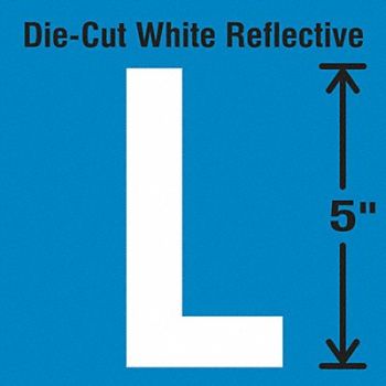 STRANCO INC Die-Cut Reflective Letter Label L PK5, 30WZ01
