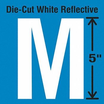 STRANCO INC Die-Cut Reflective Letter Label M PK5, 30WZ02