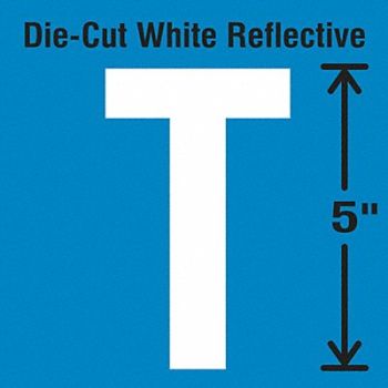 STRANCO INC Die-Cut Reflective Letter Label T PK5, 30WZ09