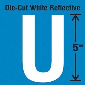 STRANCO INC Die-Cut Reflective Letter Label U PK5, 30WZ10