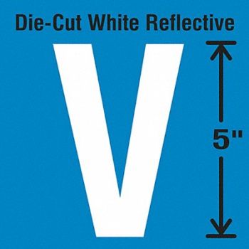 STRANCO INC Die-Cut Reflective Letter Label V PK5, 30WZ11