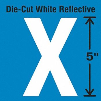 STRANCO INC Die-Cut Reflective Letter Label X PK5, 30WZ13