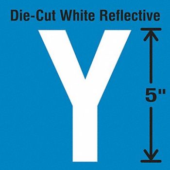 STRANCO INC Die-Cut Reflective Letter Label Y PK5, 30WZ14