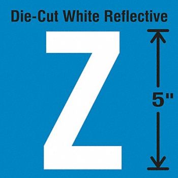 STRANCO INC Die-Cut Reflective Letter Label Z PK5, 30WZ15