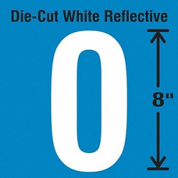 STRANCO INC Die-Cut Reflective Number Label 0, 30WZ16