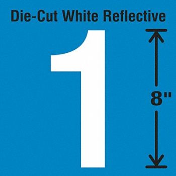 STRANCO INC Die-Cut Reflective Number Label 1, 30WZ17
