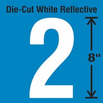 STRANCO INC Die-Cut Reflective Number Label 2, 30WZ18