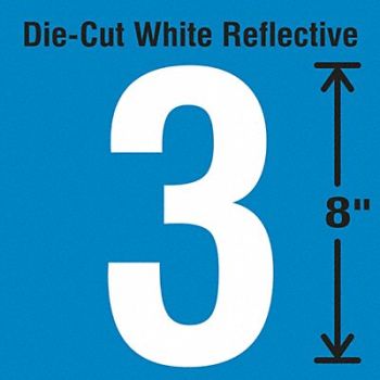 STRANCO INC Die-Cut Reflective Number Label 3, 30WZ19
