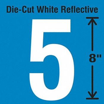 STRANCO INC Die-Cut Reflective Number Label 5, 30WZ21