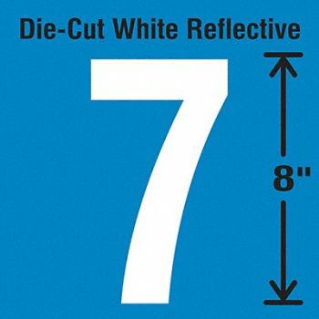 STRANCO INC Die-Cut Reflective Number Label 7, 30WZ23