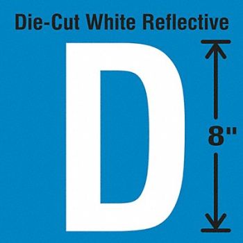 STRANCO INC Die-Cut Reflective Letter Label D, 30WZ29