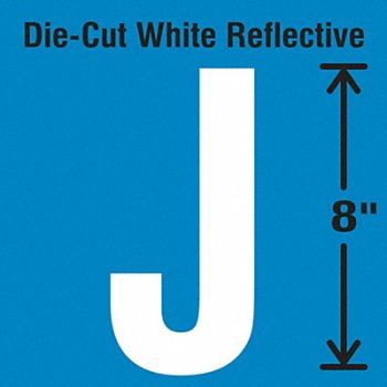 STRANCO INC Die-Cut Reflective Letter Label J, 30WZ35