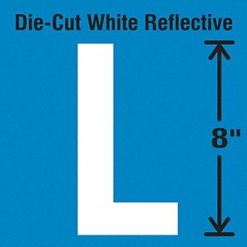 STRANCO INC Die-Cut Reflective Letter Label L, 30WZ37