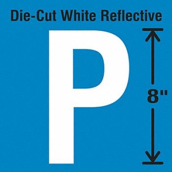 STRANCO INC Die-Cut Reflective Letter Label P, 30WZ41