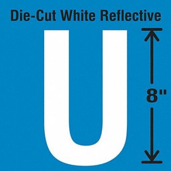 STRANCO INC Die-Cut Reflective Letter Label U, 30WZ46