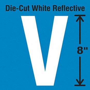 STRANCO INC Die-Cut Reflective Letter Label V, 30WZ47