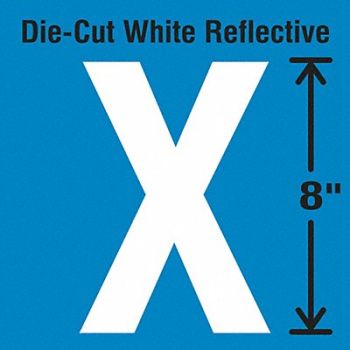 STRANCO INC Die-Cut Reflective Letter Label X, 30WZ49