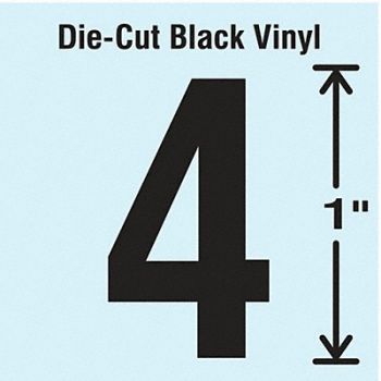 STRANCO INC Die Cut Number Label 4 10 Cards PK10, 30WZ56