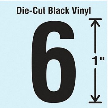STRANCO INC Die Cut Number Label 6 10 Cards PK10, 30WZ58