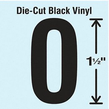 STRANCO INC Die Cut Number Label 0 10 Cards PK10, 30WZ88