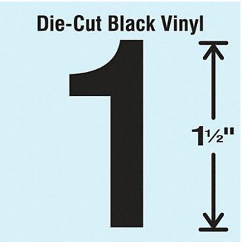 STRANCO INC Die Cut Number Label 1 10 Cards PK10, 30WZ89