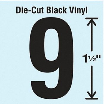 STRANCO INC Die Cut Number Label 9 10 Cards PK10, 30WZ97